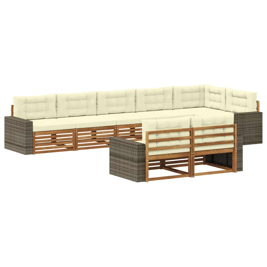 Ensemble de canapés d'extérieur 8 pcs Naturel et Crème - 2