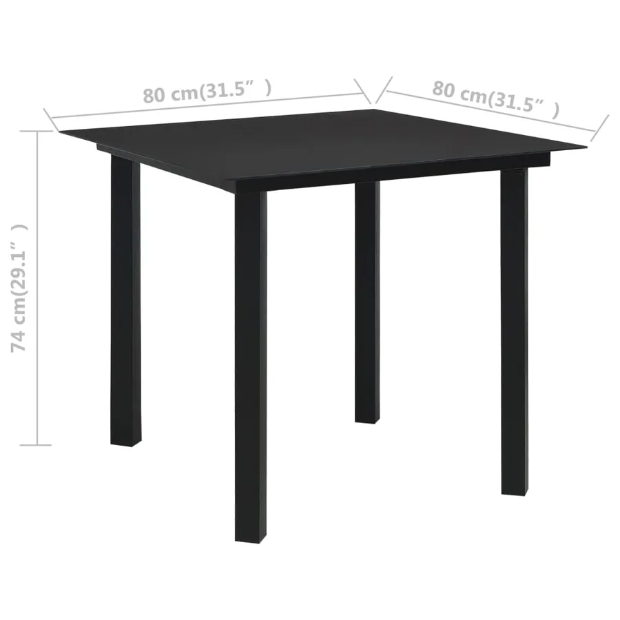 Ensemble à manger d'extérieur 5 pcs Rotin PVC Noir - 11