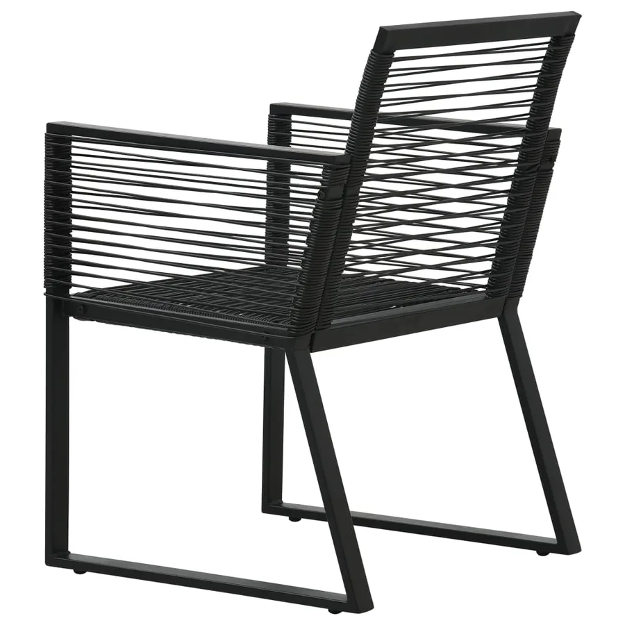 Ensemble à manger d'extérieur 5 pcs Rotin PVC Noir - 13