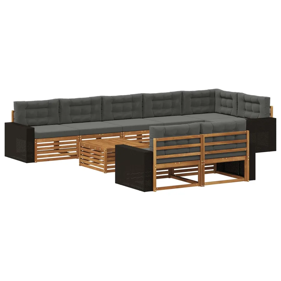 Ensemble de canapés d'extérieur avec coussin 9 pcs - 2