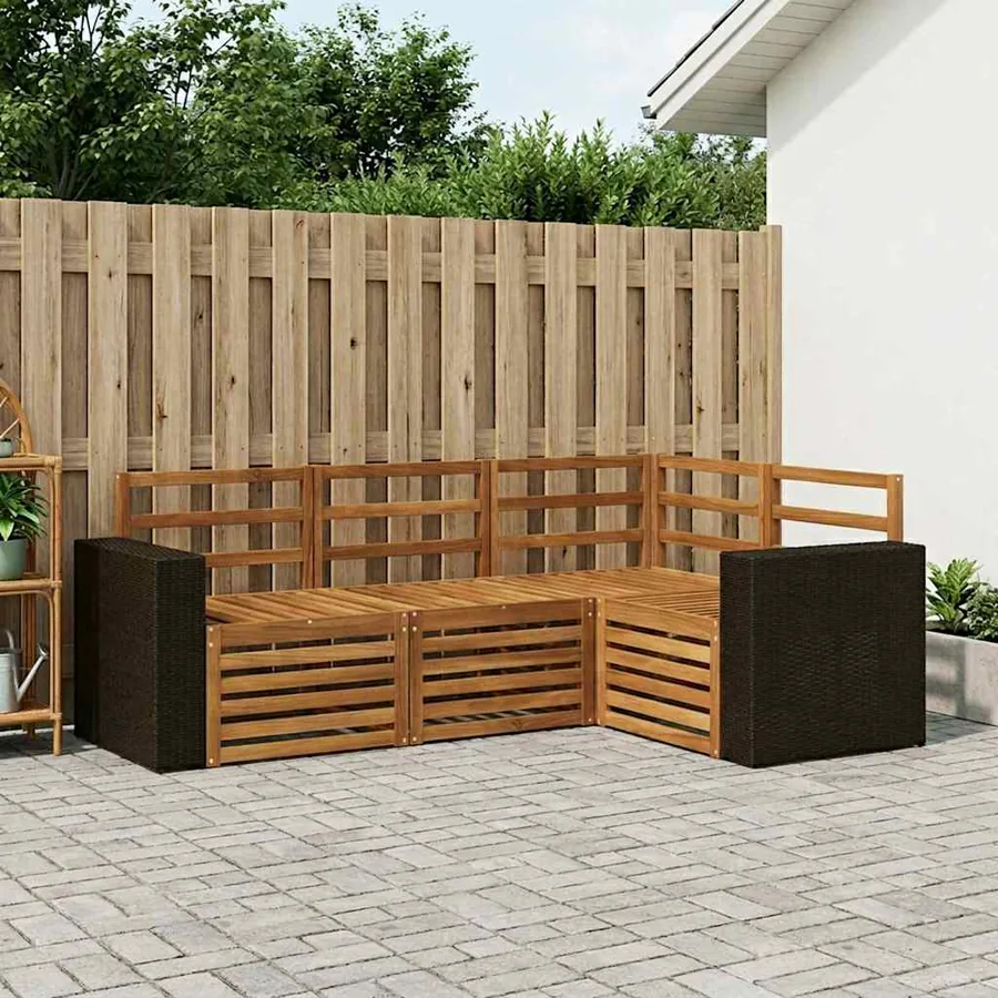 Ensembles de canapés 4 pcs Bois d'Acacia Massif