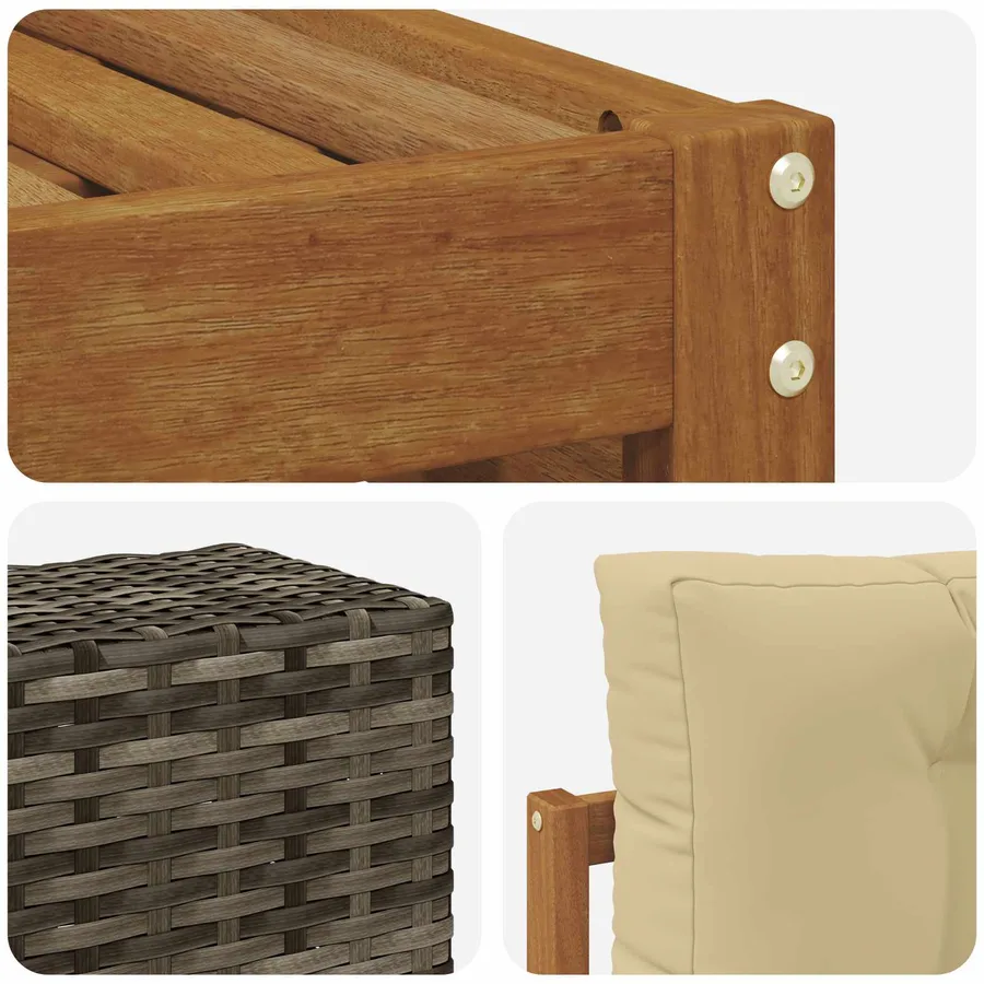 Ensemble de canapés d'extérieur avec coussin 9 pcs - 6