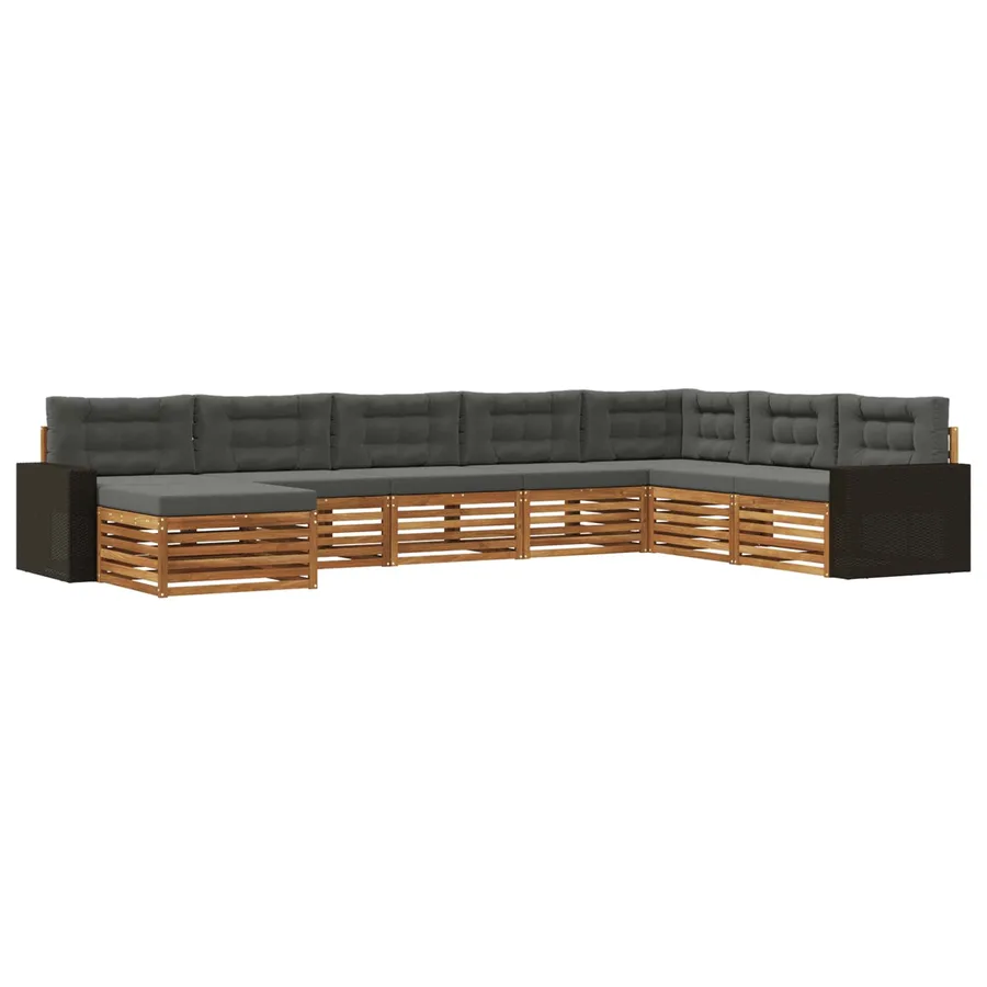 Ensemble de canapés d'extérieur 8 pcs Naturel et Anthracite - 2