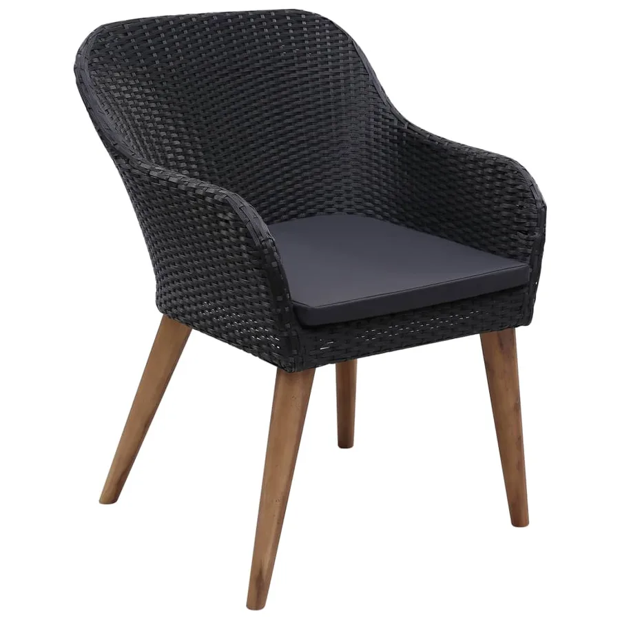 Ensemble à manger de jardin 5 pcs noir - 6