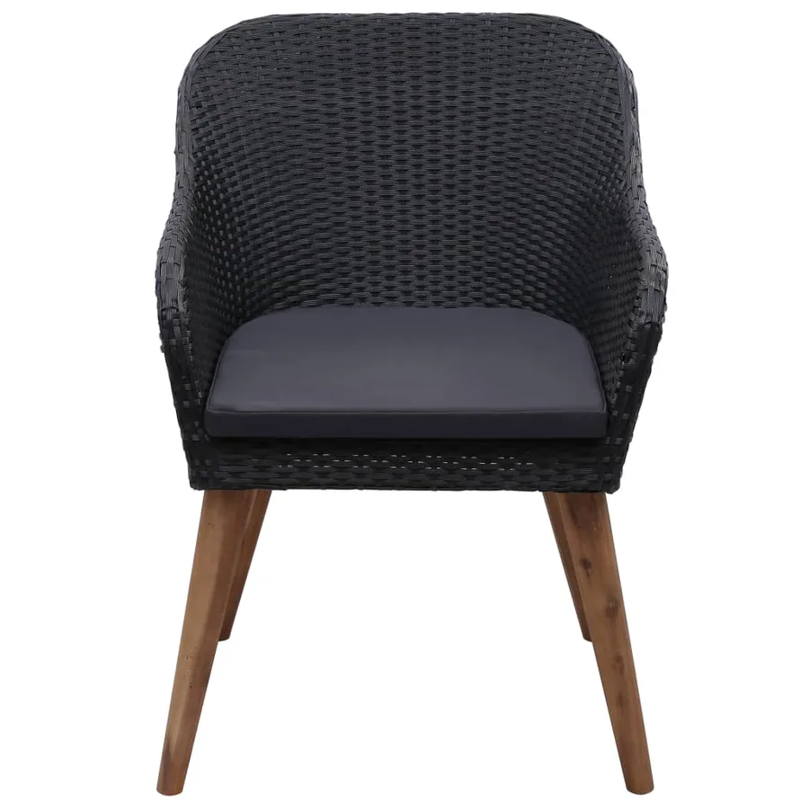 Ensemble à manger de jardin 5 pcs noir - 7
