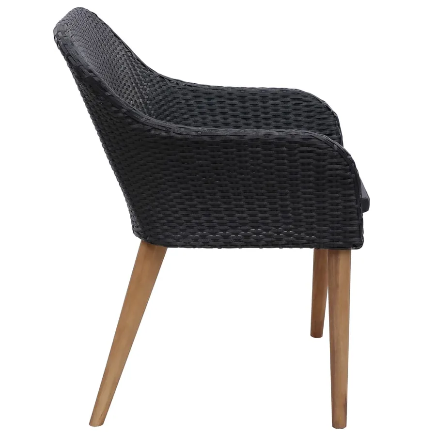 Ensemble à manger de jardin 5 pcs noir - 8