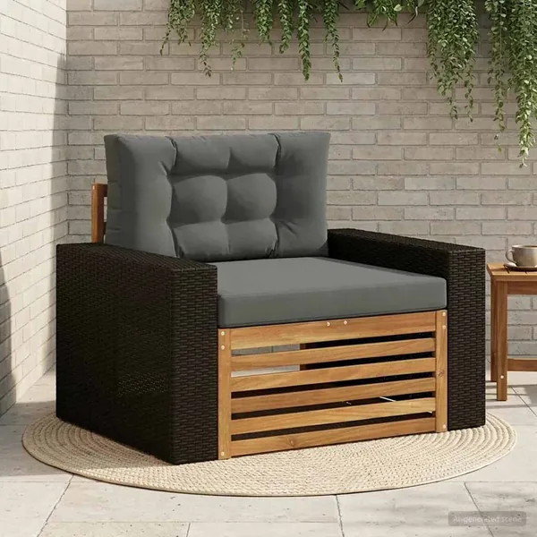 Sofa de milieu extérieur Bois d'Acacia Massif Naturel