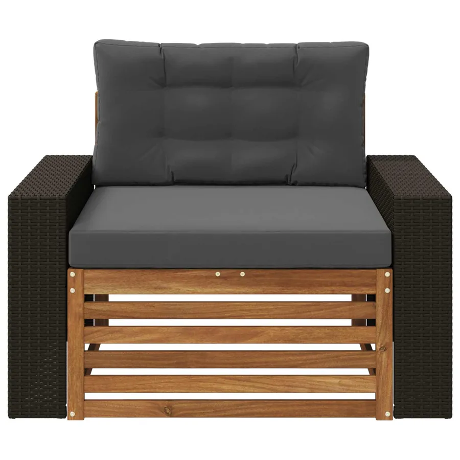 Sofa de milieu extérieur Bois d'Acacia Massif Naturel - 3