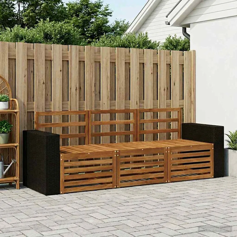 Ensembles de canapés 3 pcs Bois d'Acacia Massif