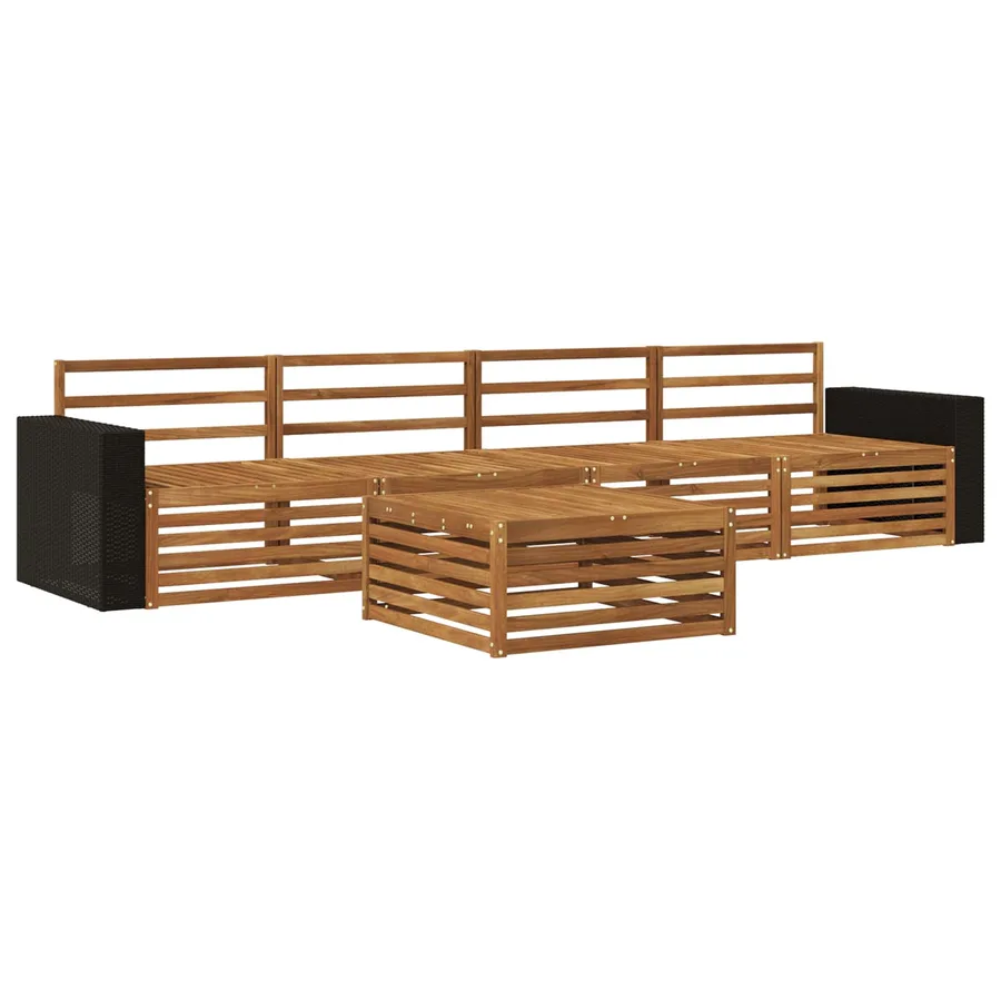 Ensemble de canapés d'extérieur 5 pcs Naturel - 2