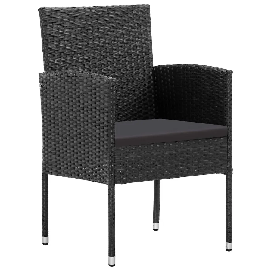 Ensemble à manger de jardin 5 pcs Noir - 6