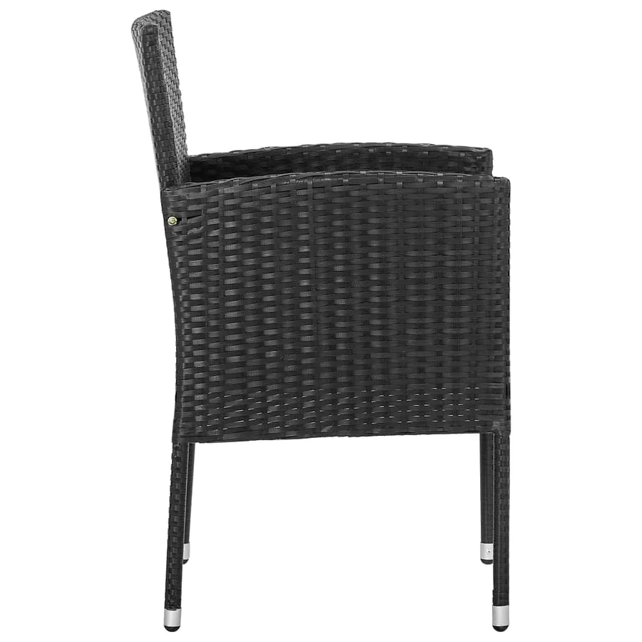 Ensemble à manger de jardin 5 pcs Noir - 8