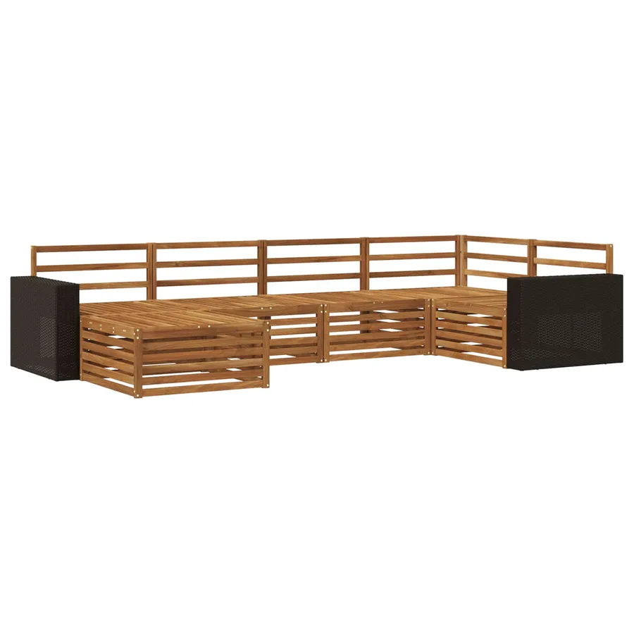 Ensemble de canapés d'extérieur 6 pcs Naturel - 2
