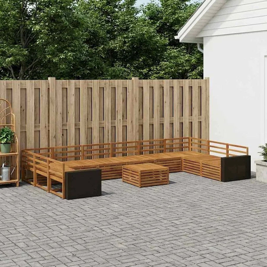 Ensembles de canapés 11 pcs Bois d'Acacia Massif