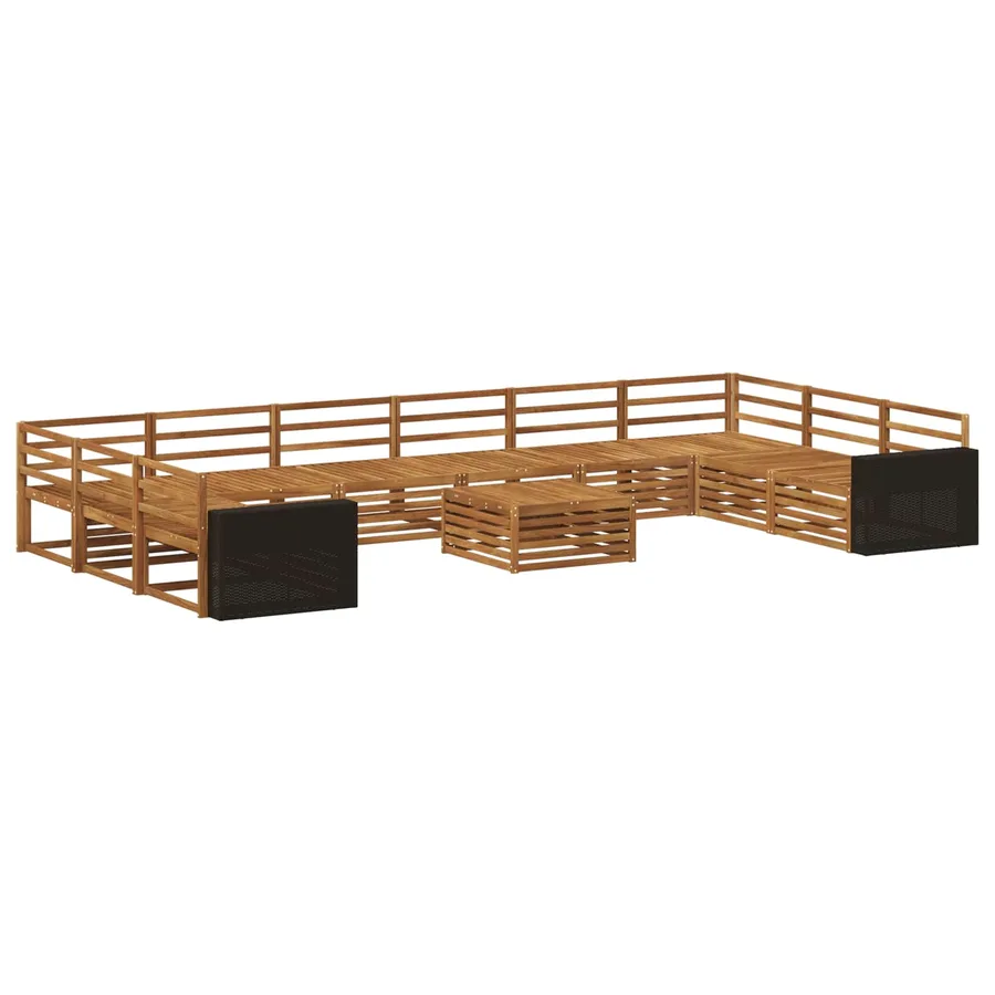 Ensembles de canapés 11 pcs Bois d'Acacia Massif - 2