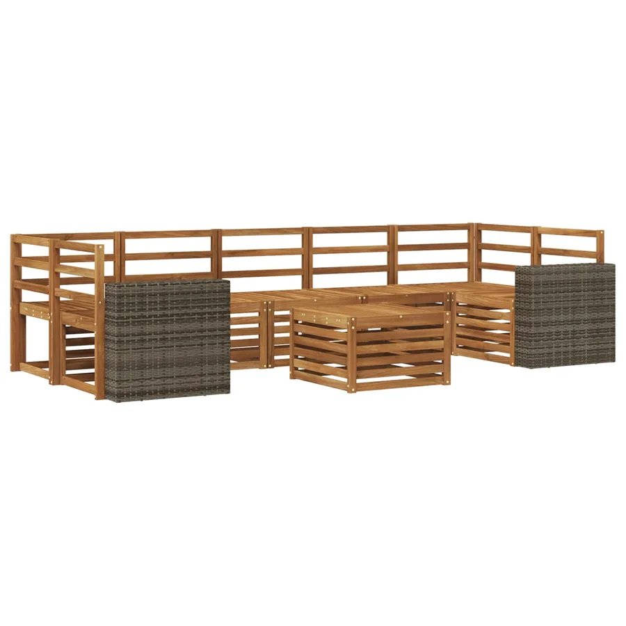 Ensemble de canapés d'extérieur 8 pcs Naturel - 2