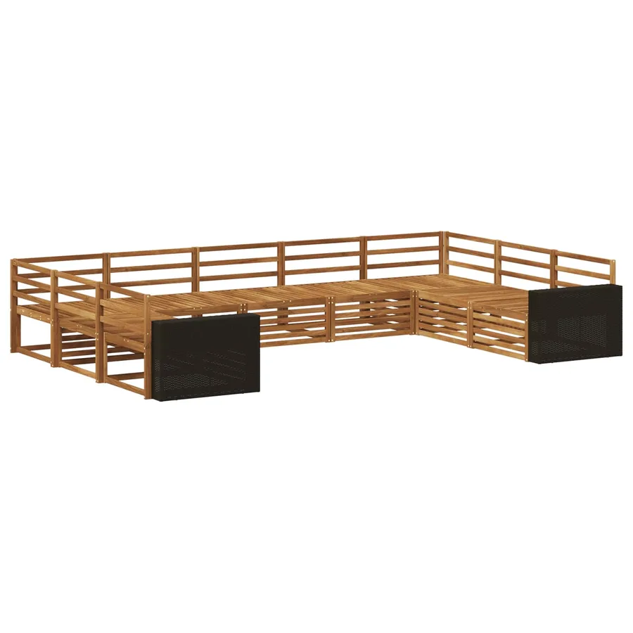 Ensemble de canapés d'extérieur 9 pcs Naturel - 2