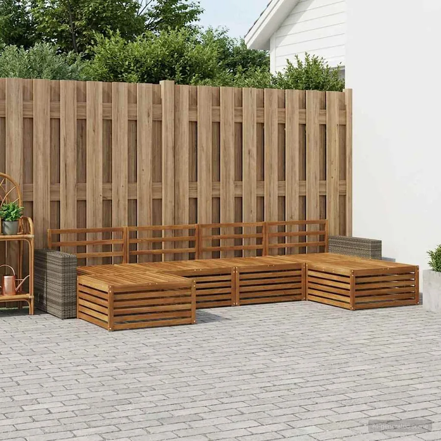 Ensembles de canapés 6 pcs Bois d'Acacia Massif