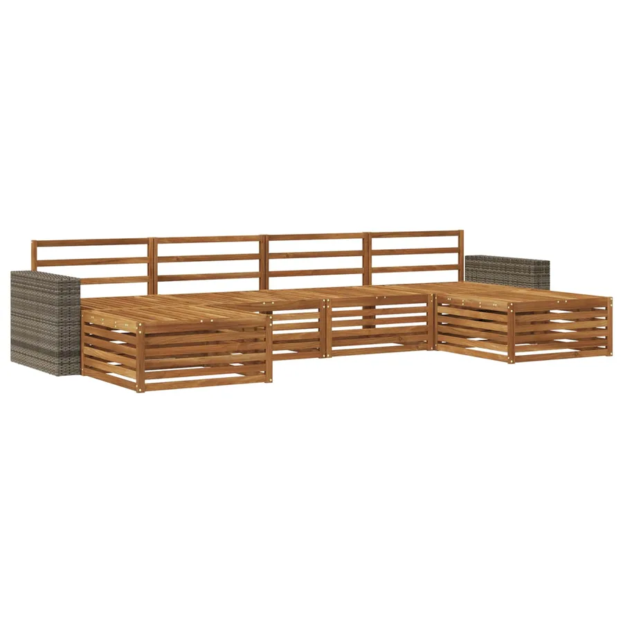 Ensembles de canapés 6 pcs Bois d'Acacia Massif - 2