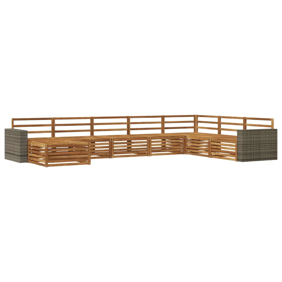 Ensemble de canapés d'extérieur 8 pcs Naturel - 2