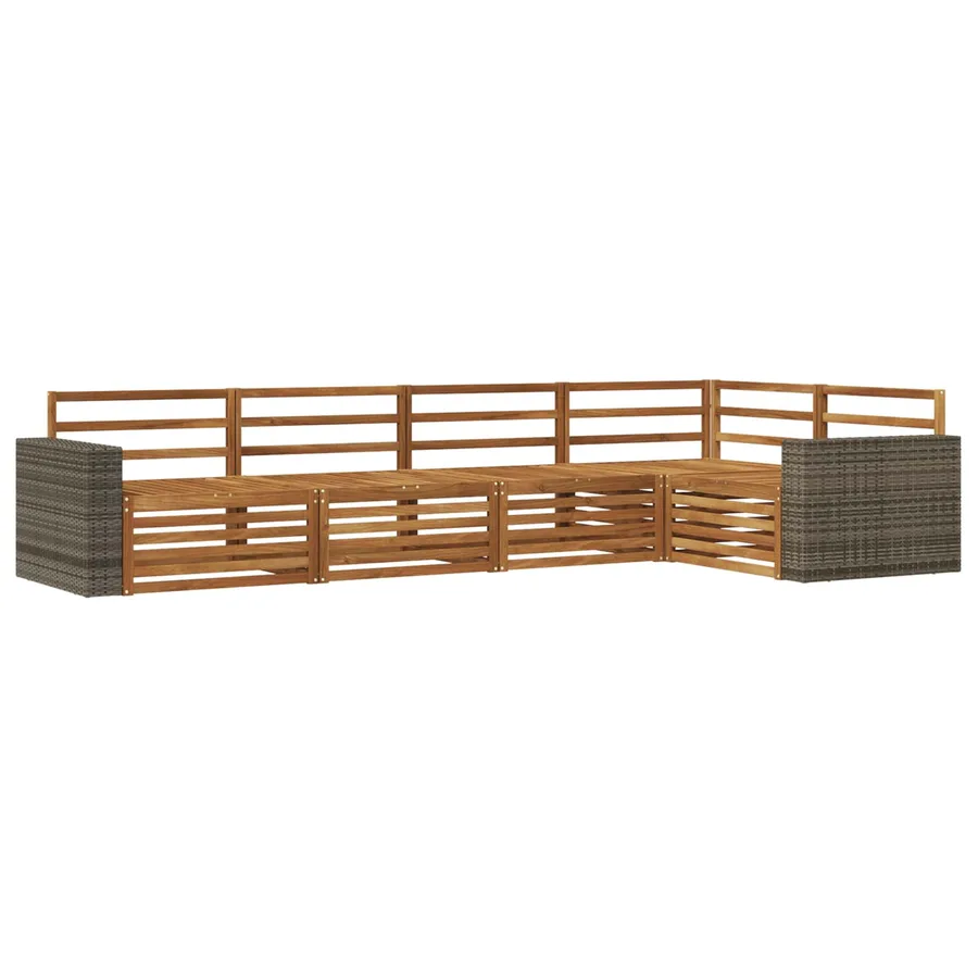 Ensemble de canapés d'extérieur 5 pcs Naturel - 2