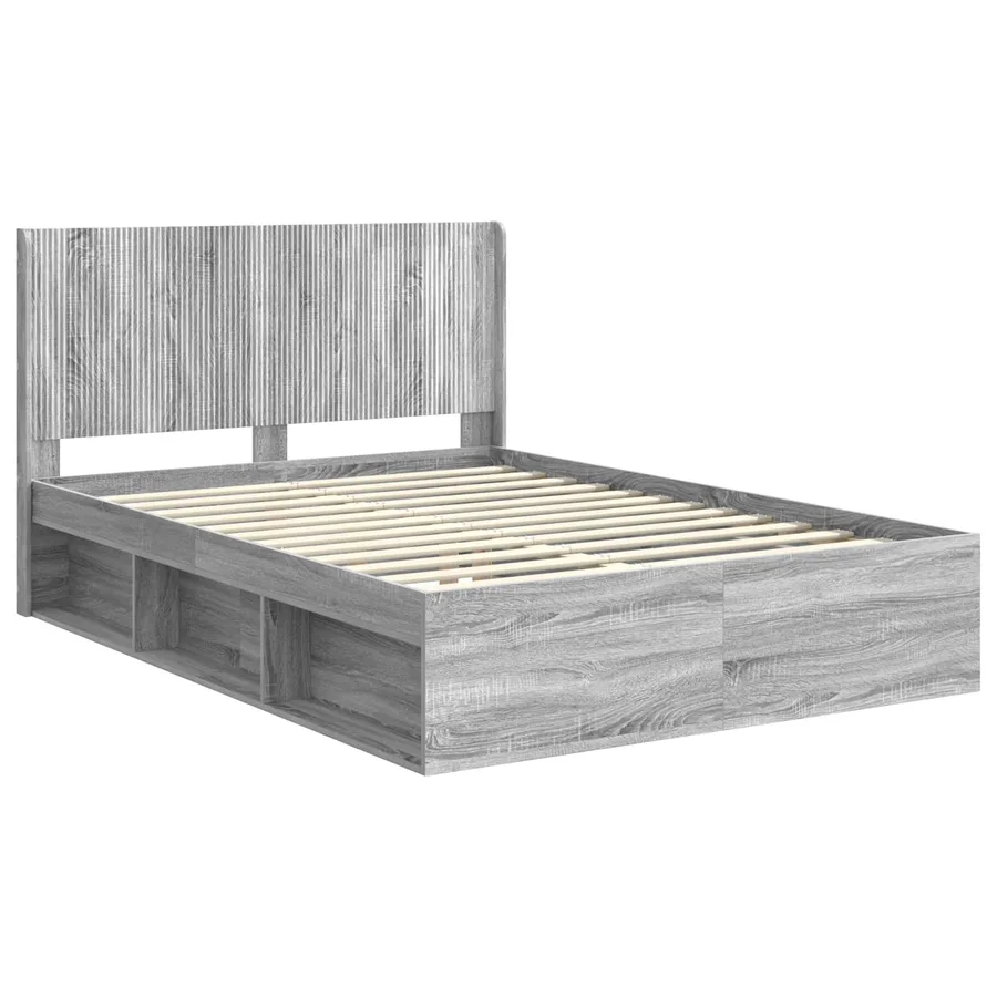 Cadre de lit avec rangement et tête de lit 2 pc - 4