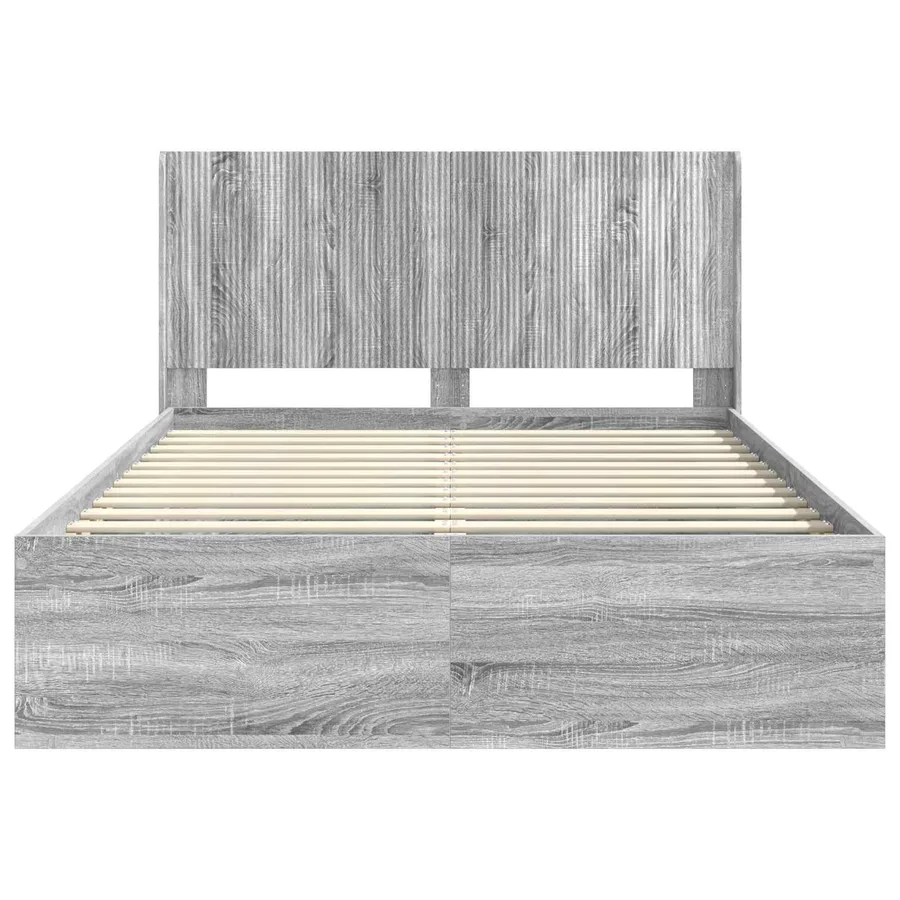 Cadre de lit avec rangement et tête de lit 2 pc - 5