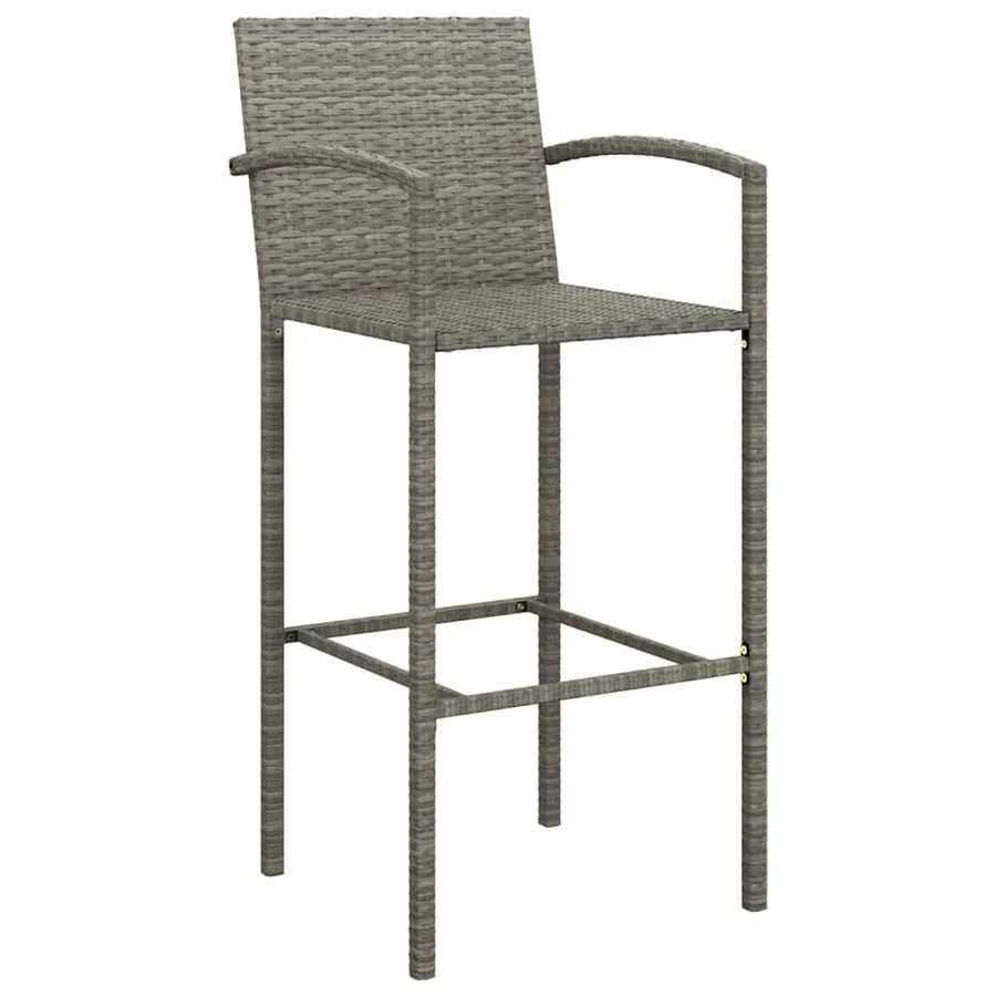Ensemble de bar de jardin 5 pcs gris résine tressée - 5