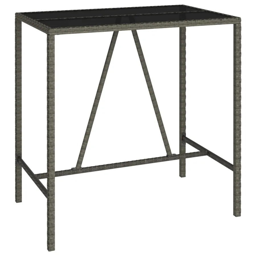 Ensemble de bar de jardin 5 pcs gris résine tressée - 6