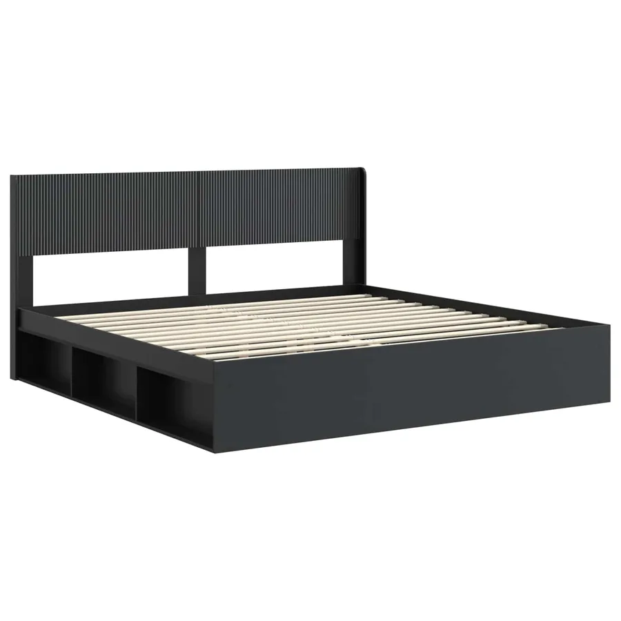 Cadre de lit avec rangement et tête de lit 2 pc - 4