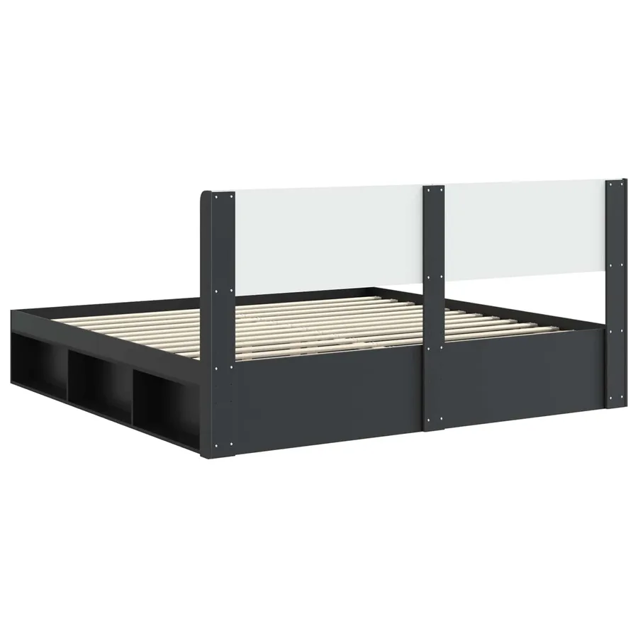 Cadre de lit avec rangement et tête de lit 2 pc - 7