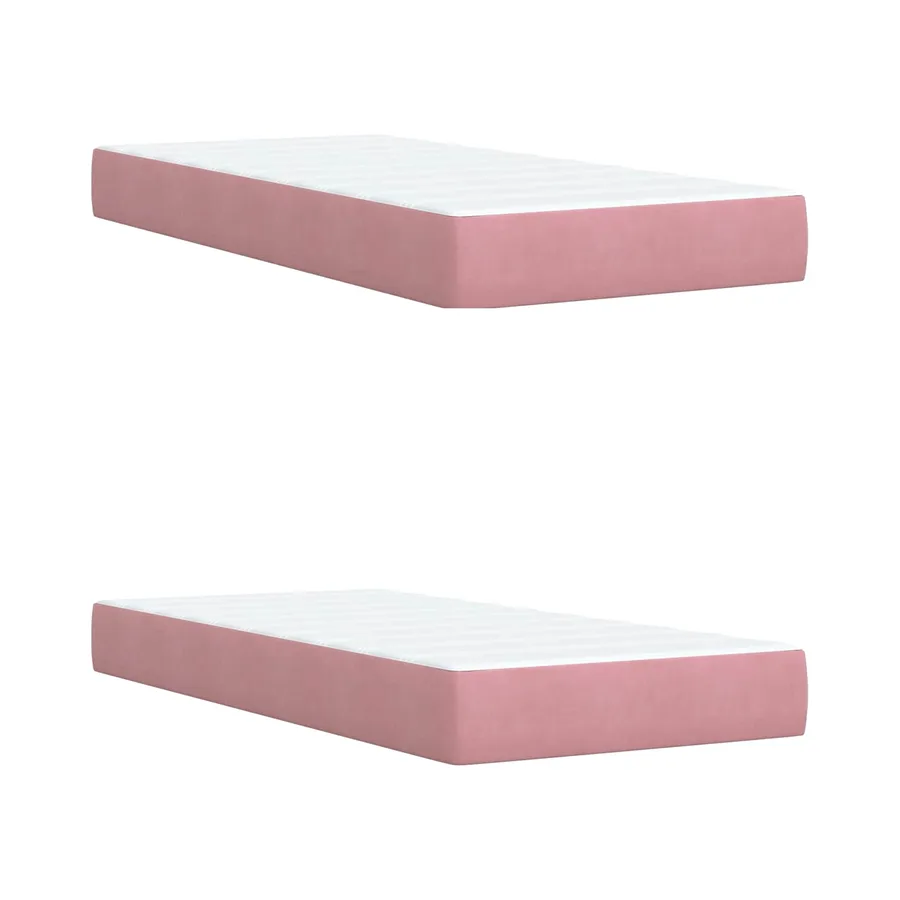 Lit ottoman avec matelas avec tête de lit 2 pc Rose Velours - 6
