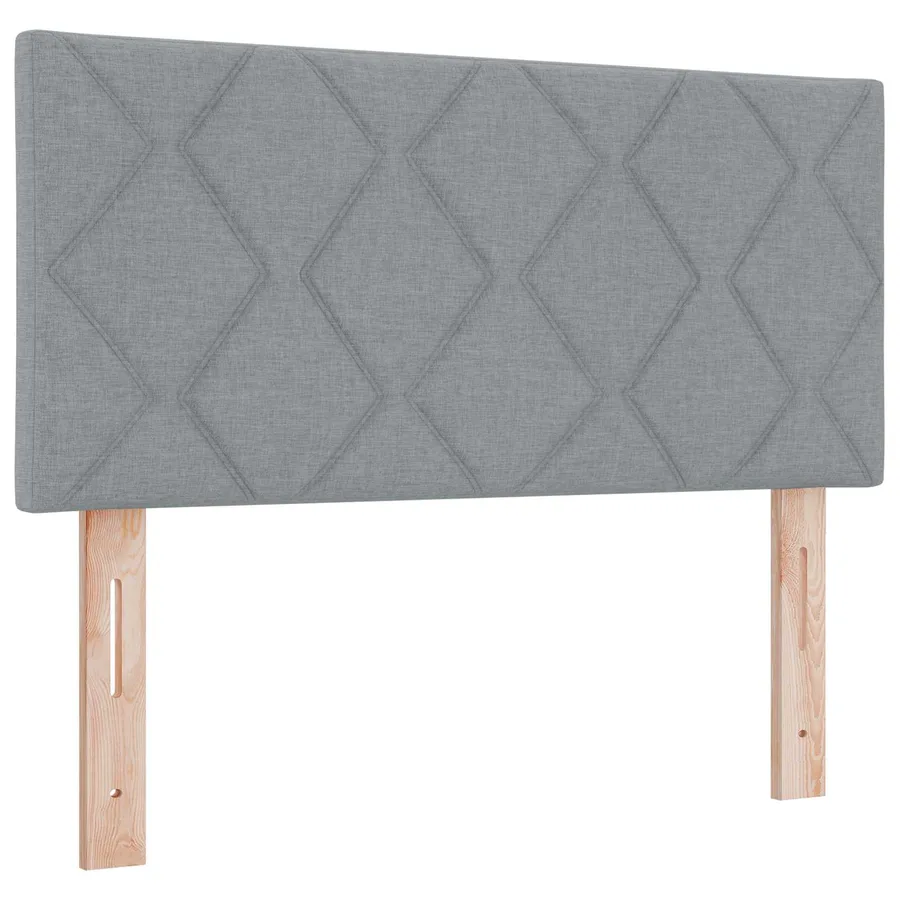 Lit boxspring avec matelas Gris clair 90 x 200 cm Tissu - 3