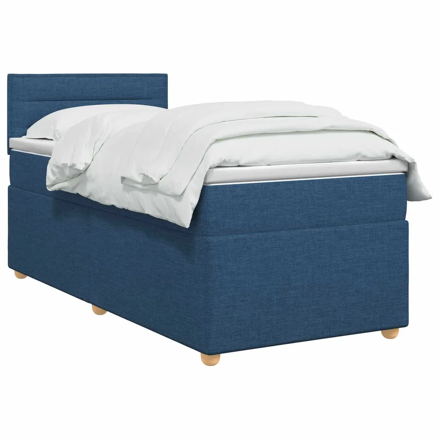 Lit boxspring avec matelas Bleu 90 x 200 cm Tissu - 2