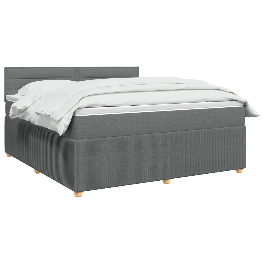 Lit boxspring avec matelas Gris foncé 160 x 200 cm Tissu - 2