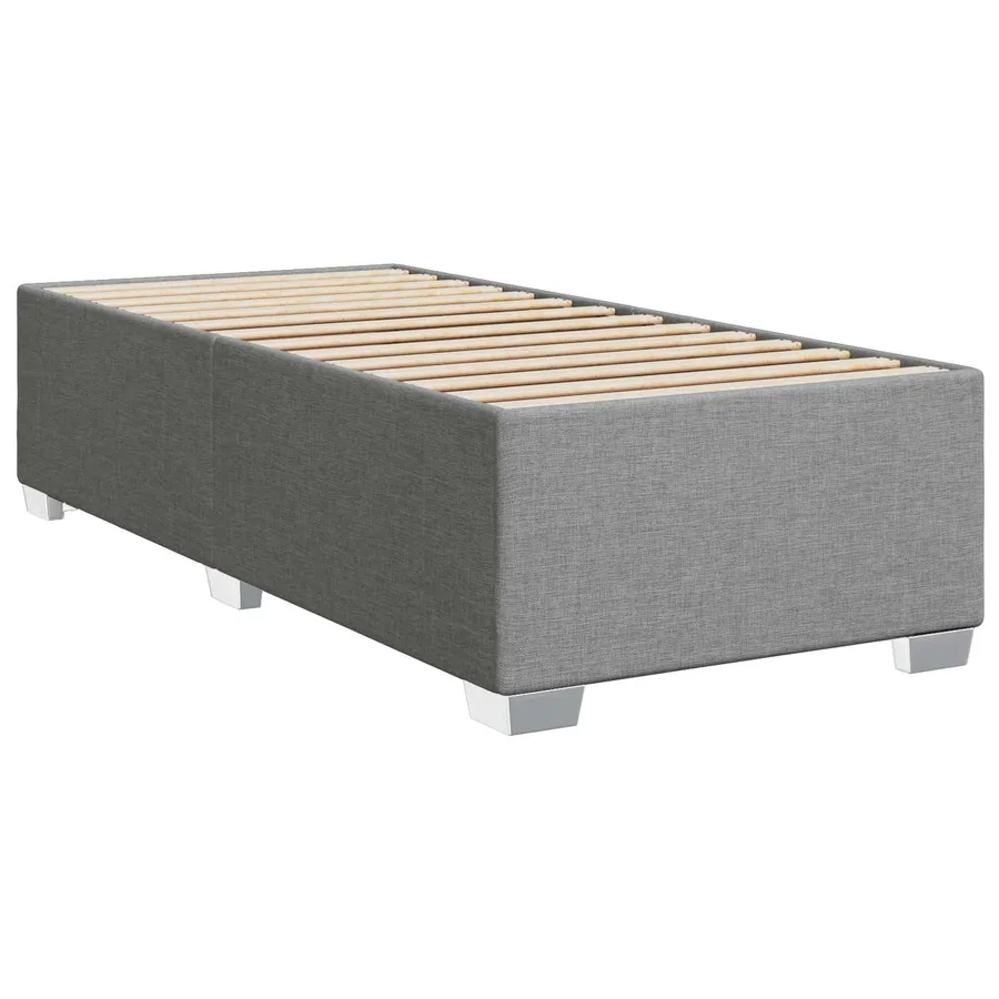 Lit boxspring avec matelas Gris clair 90 x 190 cm Tissu - 4