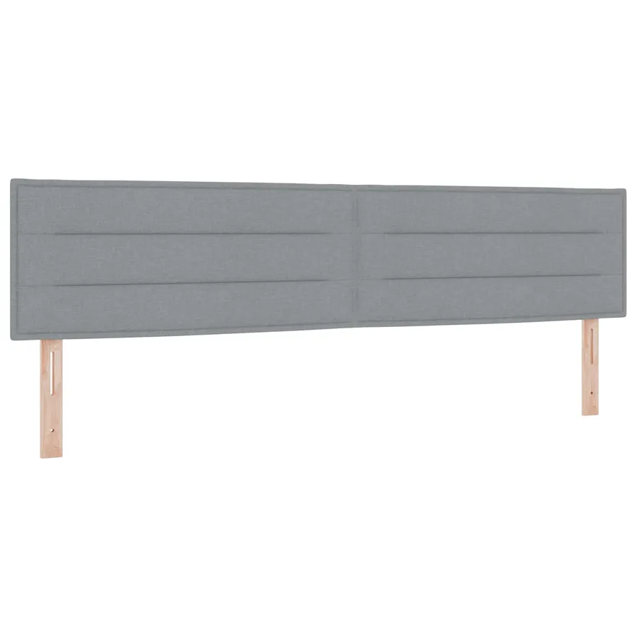 Lit boxspring avec matelas Gris clair 200 x 200 cm Tissu - 3
