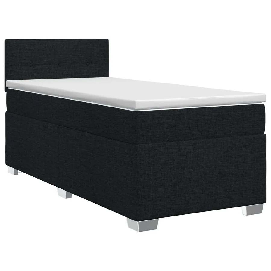 Lit boxspring avec matelas Noir 100 x 200 cm Tissu