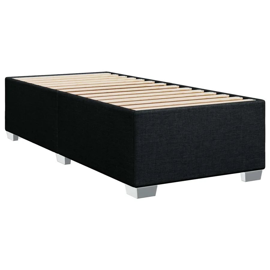 Lit boxspring avec matelas Noir 100 x 200 cm Tissu - 4