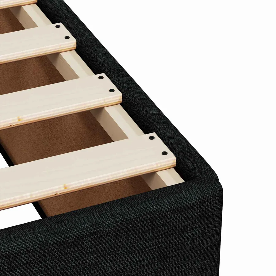 Lit boxspring avec matelas Noir 100 x 200 cm Tissu - 9