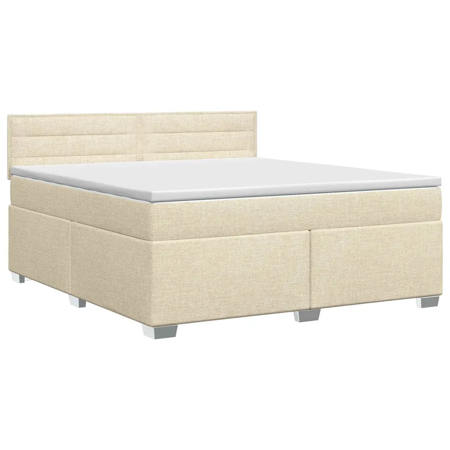 Lit boxspring avec matelas Crème 140 x 190 cm Tissu