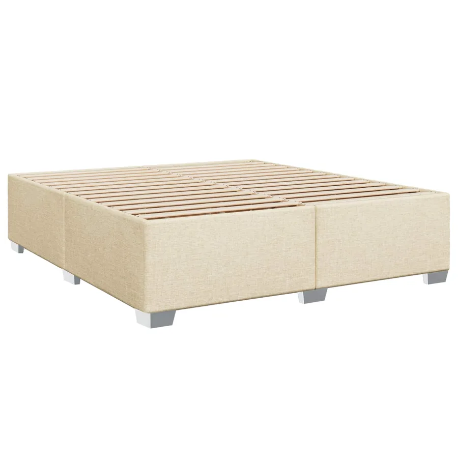 Lit boxspring avec matelas Crème 140 x 190 cm Tissu - 4