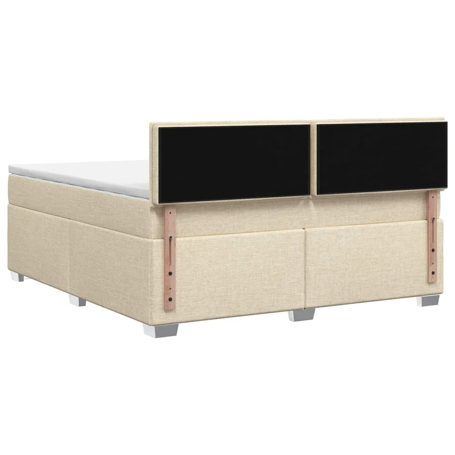 Lit boxspring avec matelas Crème 140 x 190 cm Tissu - 7