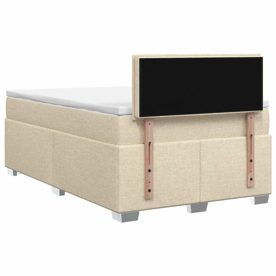 Lit boxspring avec matelas Crème 120 x 200 cm Tissu - 7
