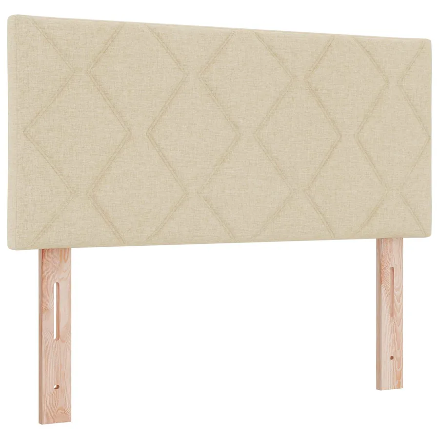 Lit boxspring avec matelas Crème 90 x 200 cm Tissu - 3