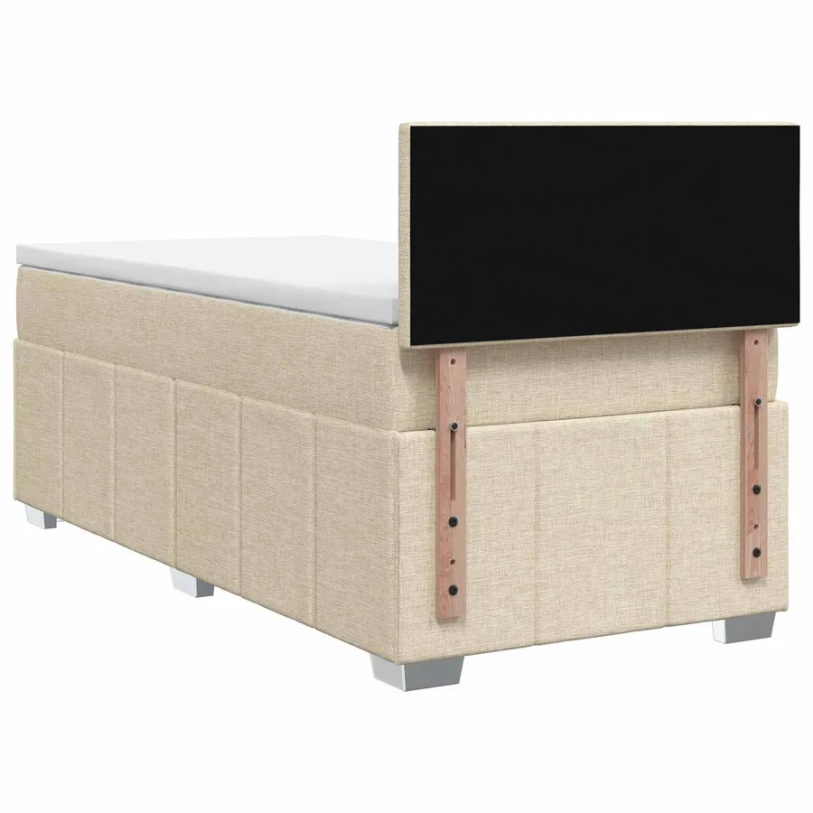 Lit boxspring avec matelas Crème 90 x 200 cm Tissu - 7