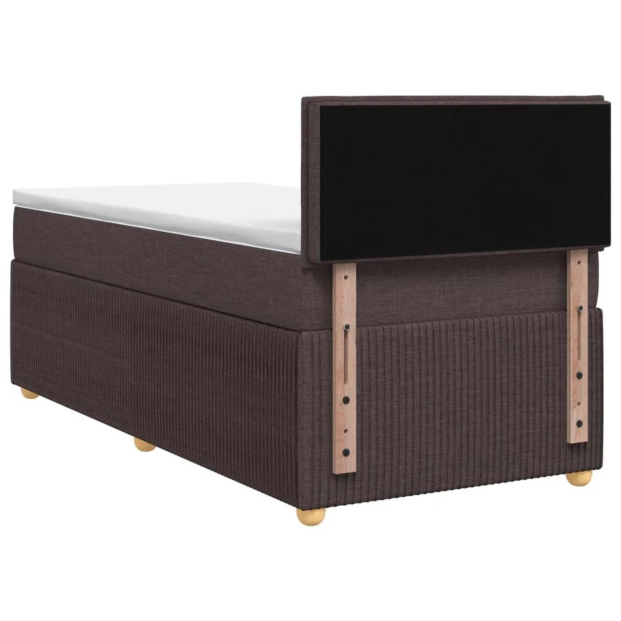 Lit boxspring avec matelas Marron foncé 90 x 200 cm Tissu - 7