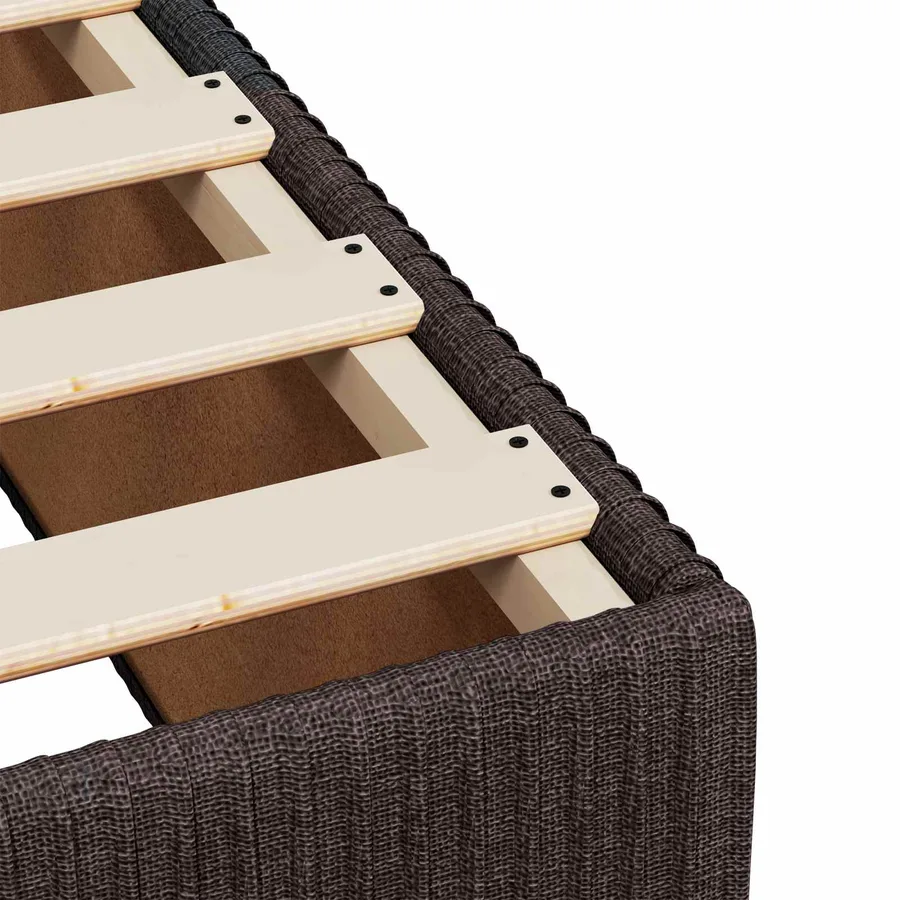 Lit boxspring avec matelas Marron foncé 90 x 200 cm Tissu - 9