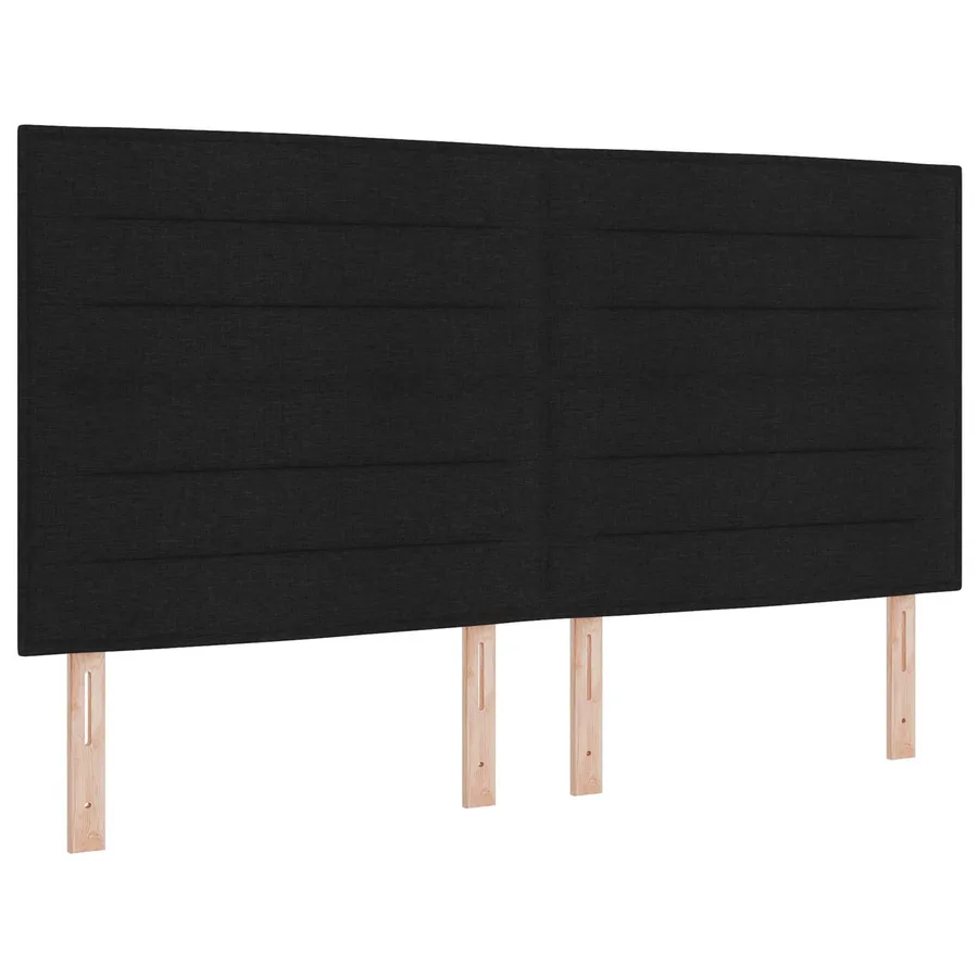 Lit ottoman avec matelas avec tête de lit 2 pcs Noir Tissu - 3