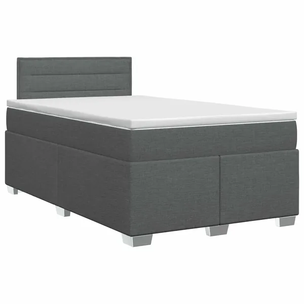 Lit boxspring avec matelas Gris foncé 120 x 190 cm Tissu
